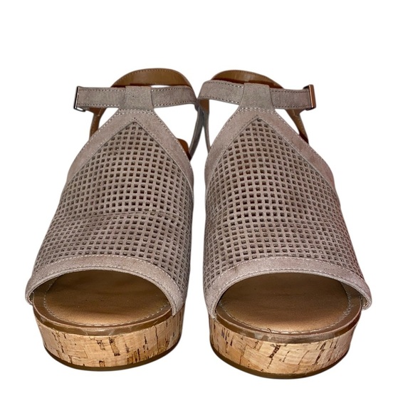 FRANCO SARTO Canyon Taupe Synthetic Wedge Cork Heel Size 11M - Picture 6 of 7